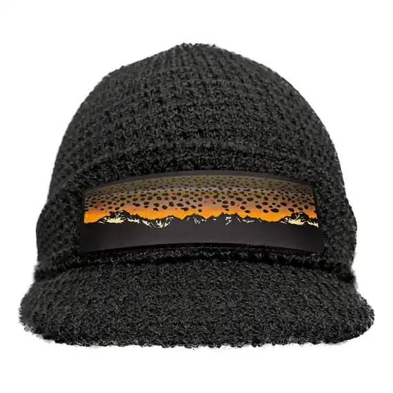 RepYourWater Knit Hat Brimmed, Brown Trout Mountains Finale Uitverkoop