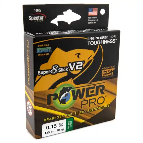 PowerPro Super 8 Slick V2 Moss Green 135m - 0.32mm 24kg Gratis Retour