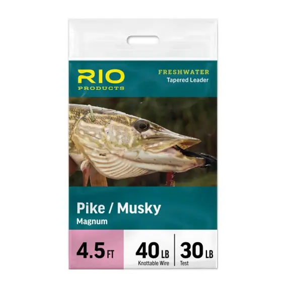 Bestel Nu Rio Pike/Musky Magnum Leader - 4.5ft, 30lb class 40lb Knottable Wire