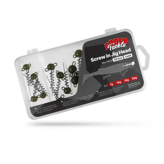 Söder Tackle Screw in Jig Head Mix Pack (20pcs) - 7g, 10g, 15g, 20g Aanbieding