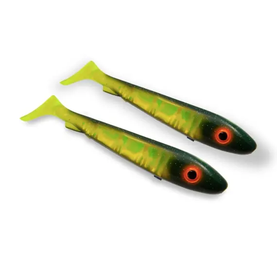 Favoriet SvartZonker Big McRubber 25cm Flash Series (2-pack) - Black Chartreuse