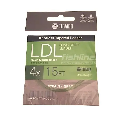 Tiemco Long Drift Taperad Tafs 15ft - 6X Snelle Levering