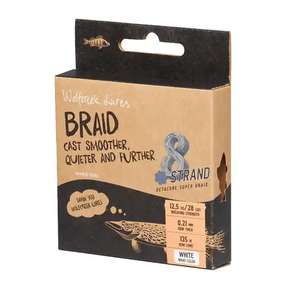 Wolfcreek Lures Braid X8 150m White - 0,32mm 27,0kg Hete Deal