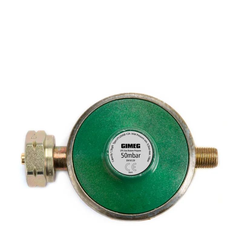 Gimeg gasdrukregelaar Universeel 50 mbar Kombi X 1/4 inch links Uitverkoop