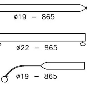 Voortentspanstok - Gebogen - 22/19 mm - 165-255 cm - Staal Laatste Versie