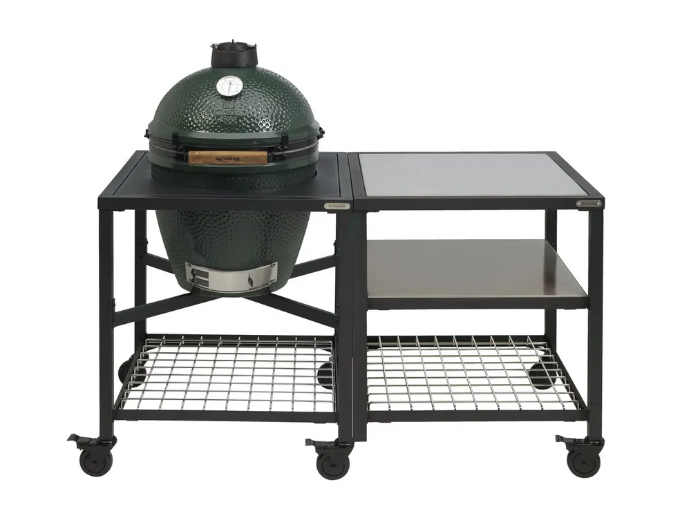 Uitverkoop Big Green Egg Large incl. Egg Frame, Expansion Frame met Inserts & Caster Kit