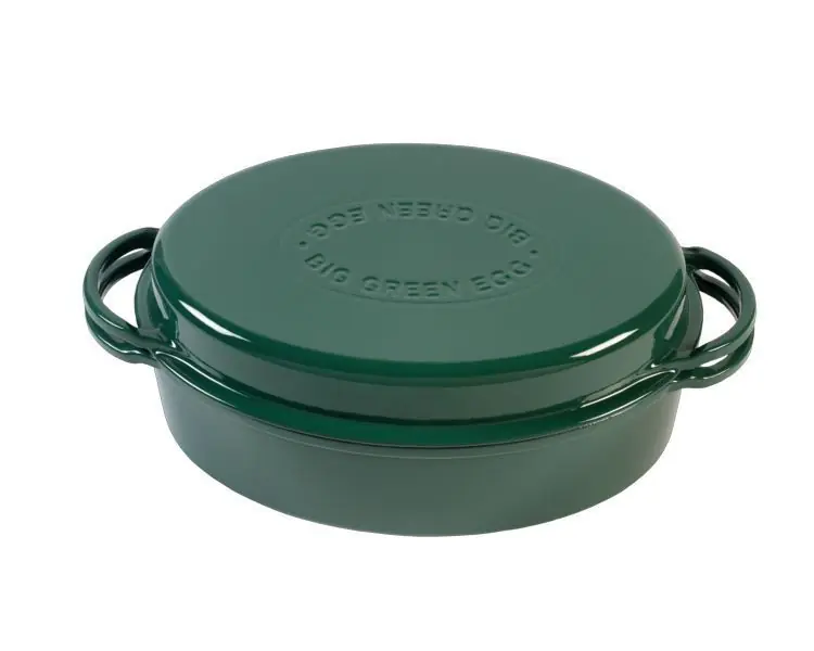Direct Verzonden Big Green Egg Green Dutch Oven - Ovaal
