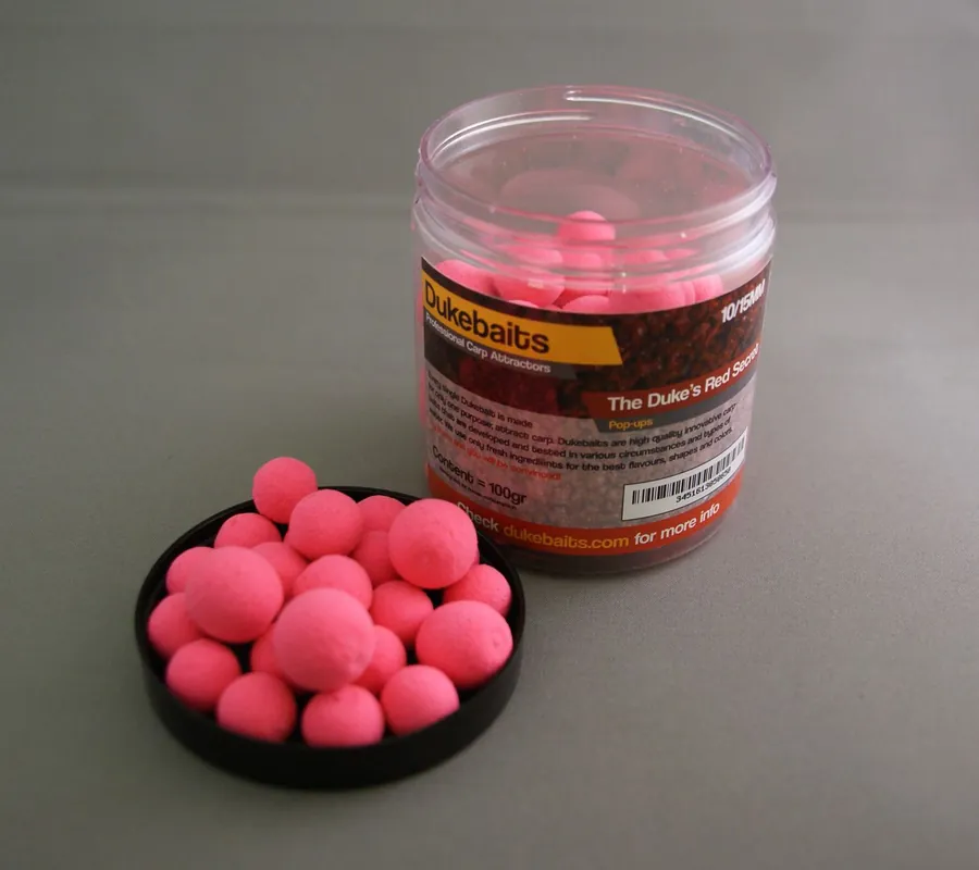 Laatste Versie Dukebaits Pop Ups Red Secret 10 & 15mm