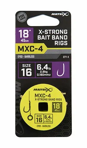 Matrix mxc-4 18" mt16 0.18 barbless bait band Seizoensaanbieding