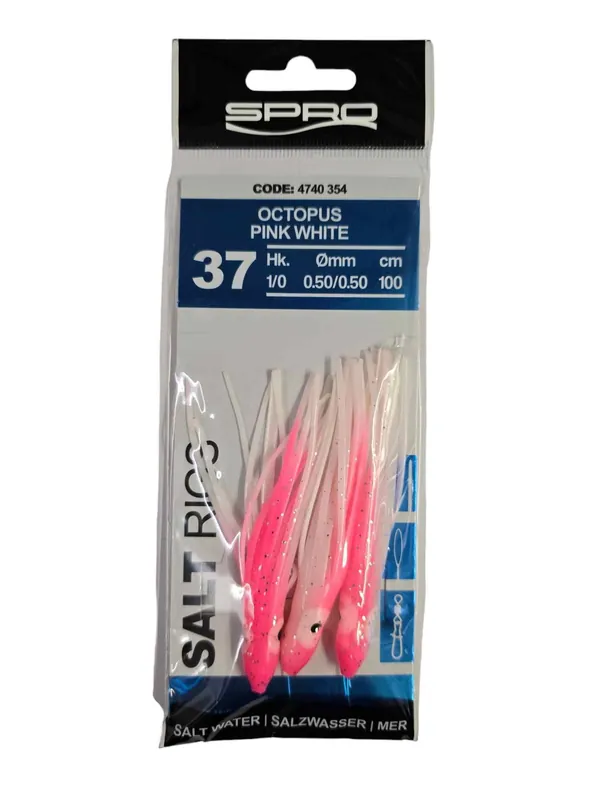 Aanbieding Spro 37 Salt Rig Octopus 1/0 Pink White