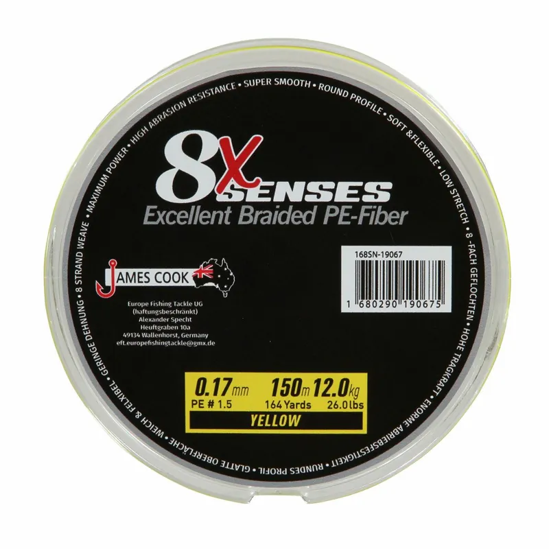 Speciale Aanbieding James Cook 8 braid 0.15mm 150mtr yellow