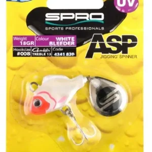 Spro Asp Spinner Uv 14Gr White Bleeder Op = Op