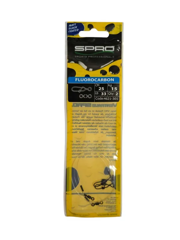 Spro Matte Black Leader Fluoro 60lb 50cm Veilige Betaling