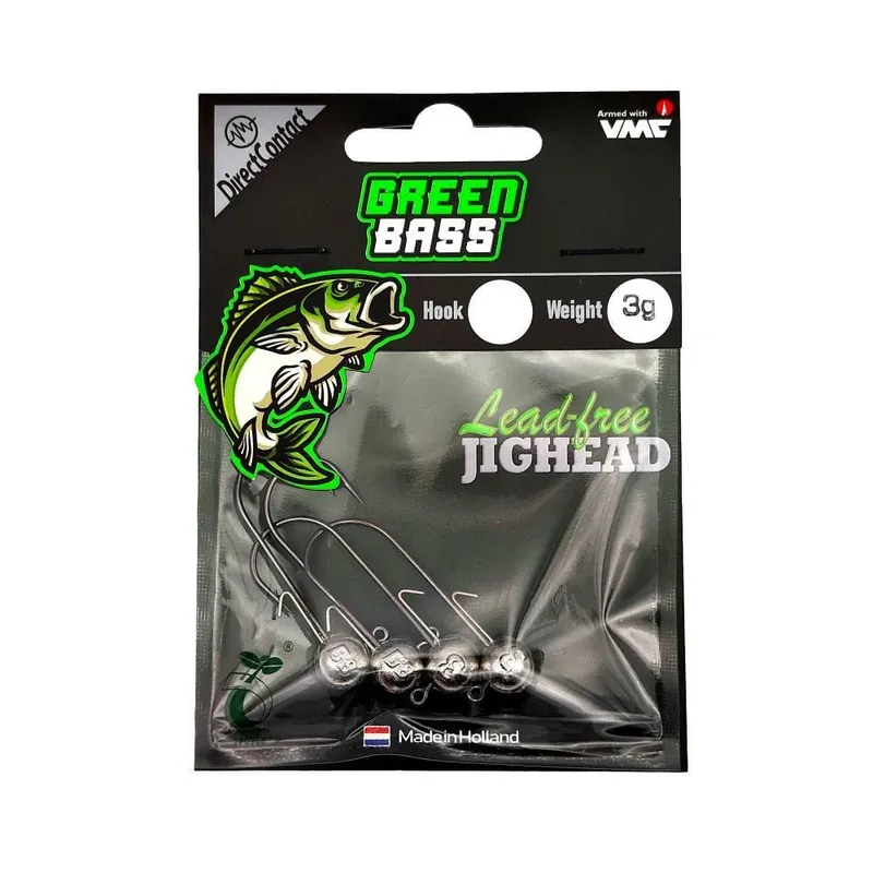 Bestel Nu Green Bass Fishing Jighead 1/0 3gr 4st