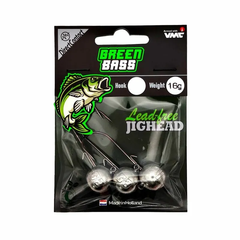 Gereduceerde Prijs Green Bass Fishing Jighead 5/0 16gr 3st