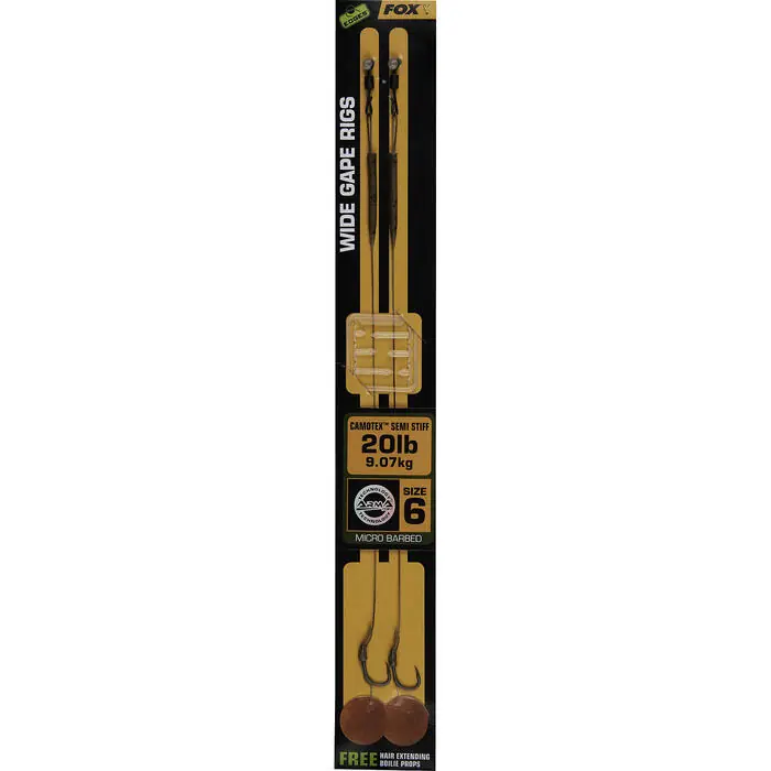 Koopje Fox Edges Camotex Semi Stiff Wide Gape 20lb Size 6 - Voorradig
