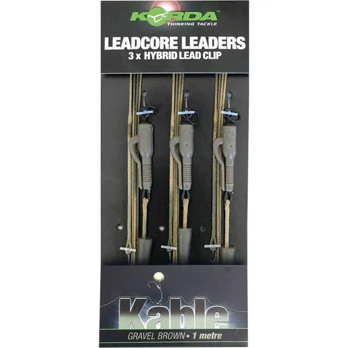 Korda Leadcore Leaders Hybrid Lead Clip QC Swivel Gravel / Brown 1m - Voorradig Lage Prijs