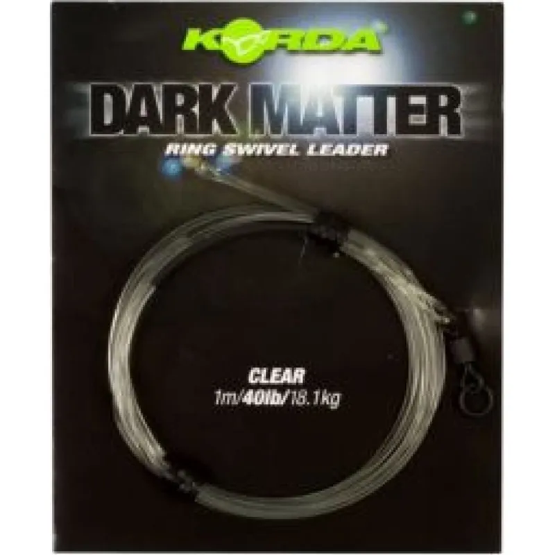 Korda Dark Matter Leader Ring Swivel 1m Clear 40lb Snelle Levering