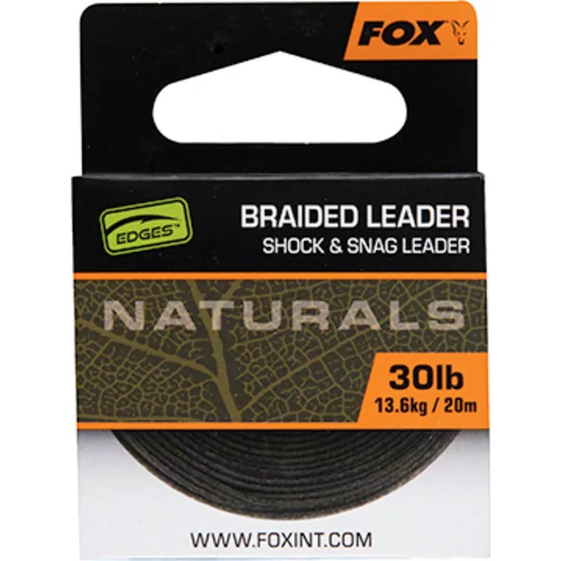 Fox Naturals Braided Leader 20m 30lb Tijdelijk Beschikbaar