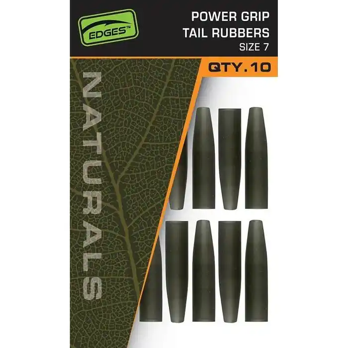 Weekendaanbieding Fox Edges Naturals Power Grip tail rubbers size 7x 10