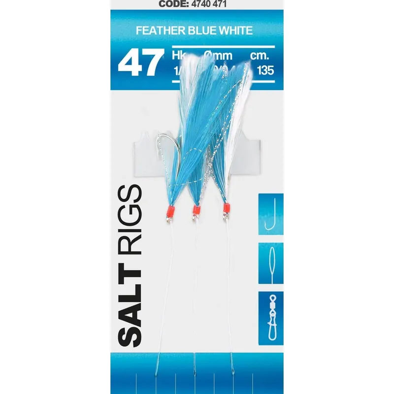 Nieuw Spro Saltwater Salt Rig #47 Feather Blue White #2 6H - Voorradig