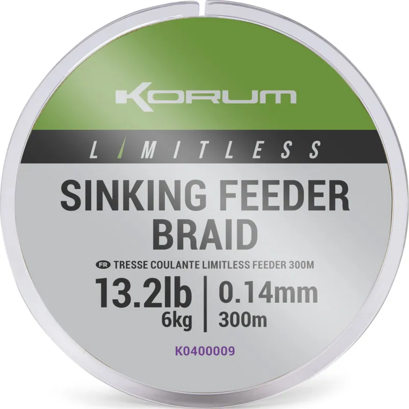Dagaanbieding Korum Limitless Sinking Feeder Braid 0.14mm
