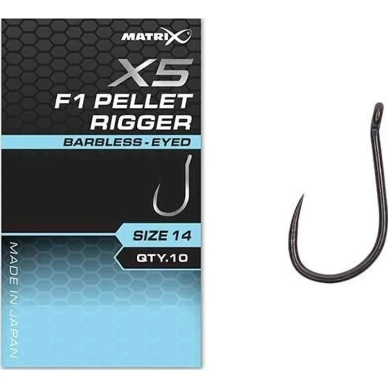 Weekendaanbieding Matrix X5 F1 Pellet Rigger #12 Barbless - Eyed