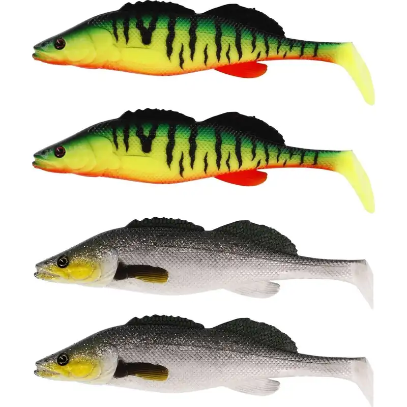 Voordeelprijs Westin ZanderTeez Shadtail 12cm 21gr Crazy Firetiger 25 stuks - Voorradig