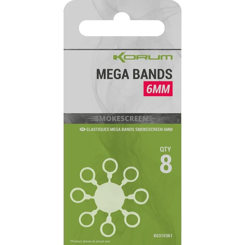 Express Levering Korum Smokescreen Mega Bands 10mm