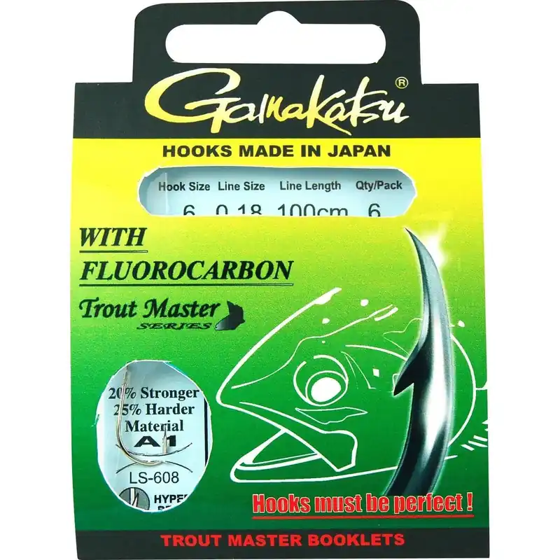 Finale Uitverkoop Gamakatsu TM LS-608N Forel Onderlijn FC 100cm H10 0.14mm - Voorradig