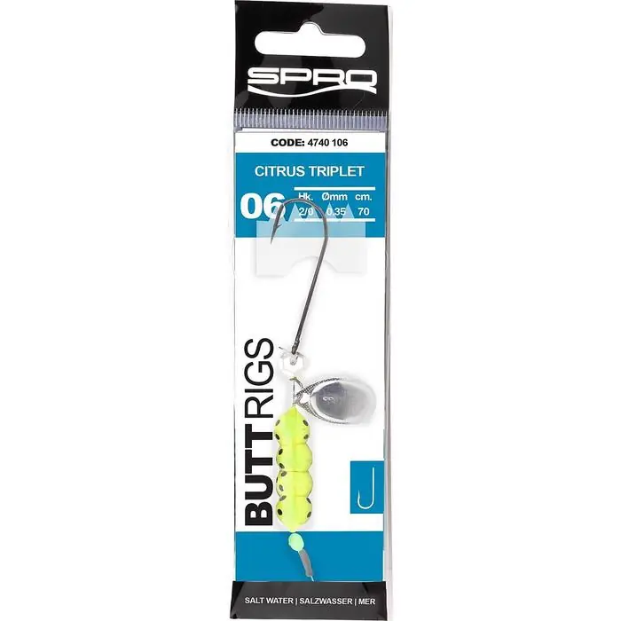 Spro Salt Butt Rigs 70cm Citrus Triplet H2/0 - Voorradig Seizoensaanbieding