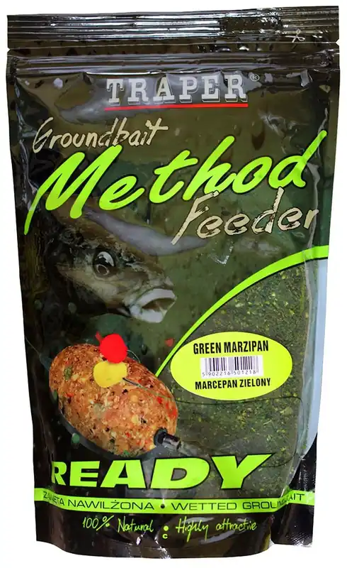 Traper Method Feeder Ready Groundbait Green Marzipan 750gr Betrouwbaar