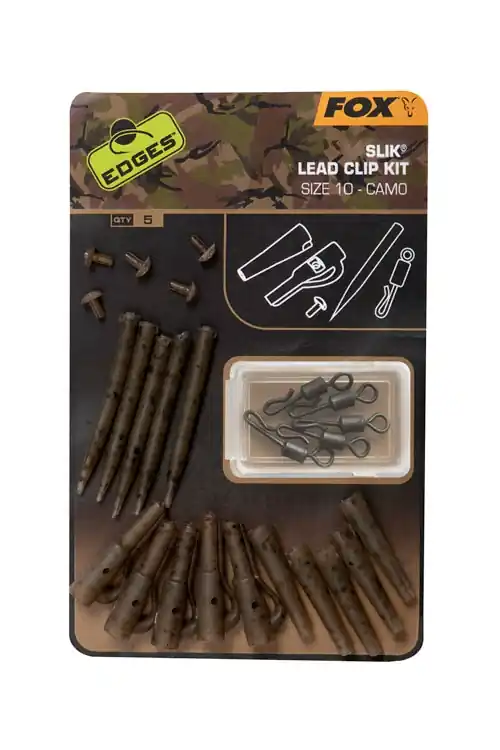 Fox EDGES Slik Lead Clip Kit Camo maat 10 Exclusieve Aanbieding