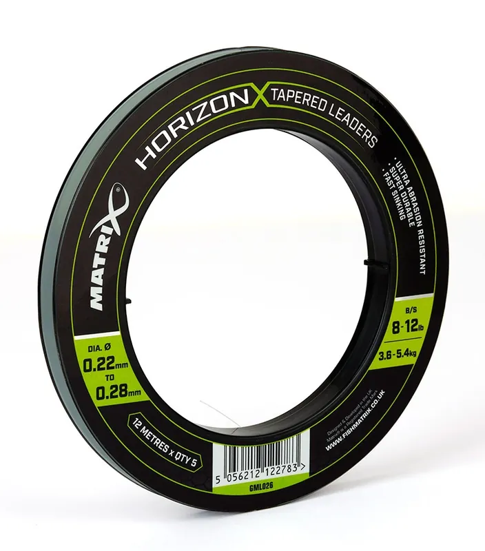 Matrix Horizon X Tapered Shock Leader 8-12lb/0.22-0.28mm Rechtstreeks Van De Fabrikant