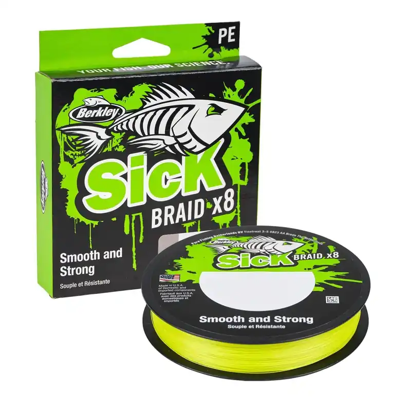 Actieprijs Berkley Sick Braid X8 Hi-Vis Geel