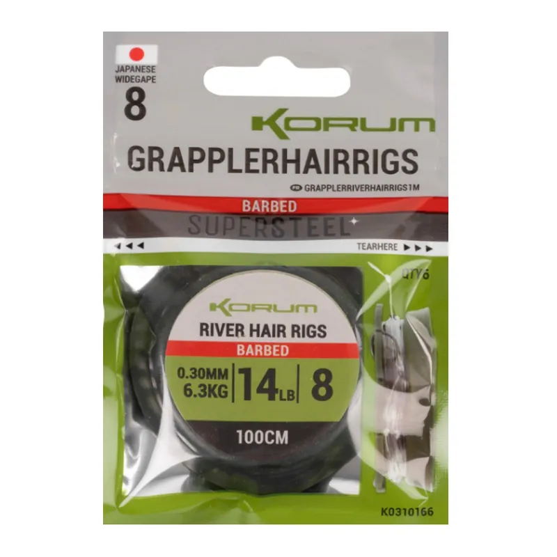 Korum Grappler Supersteel Hair Rigs Barbed Lage Prijs