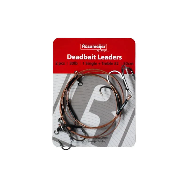 Rozemeijer Deadbait Leaders 1 x Single + #4 Treble - 50cm/30lb Nieuw