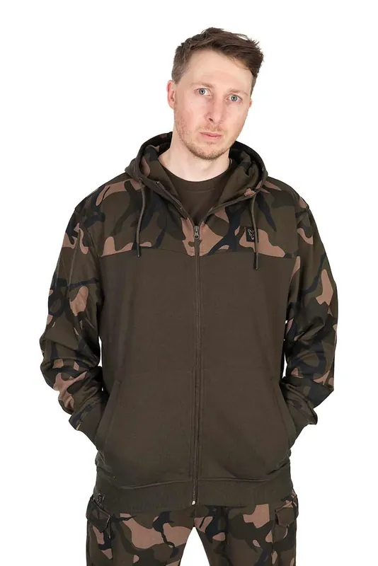 Fox LW Khaki/Camo Split Zip Hoody Gecertificeerd