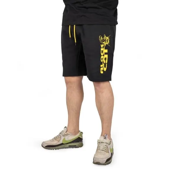 Hete Deal Black Cat Black Jogger Shorts Large