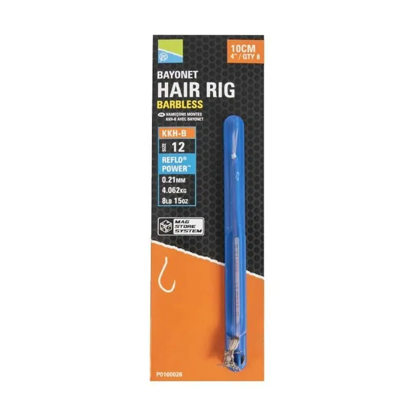 Preston KKH-B Bayonet Hair Rig 4'' Barbless 10 / 0.24mm Voordeelprijs
