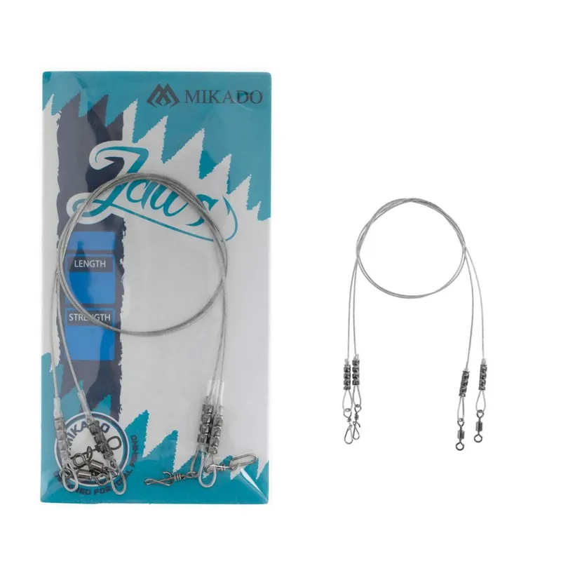 Seizoensaanbieding Mikado Jaws Steel Leader 15kg 2 stuks 35cm - 15kg