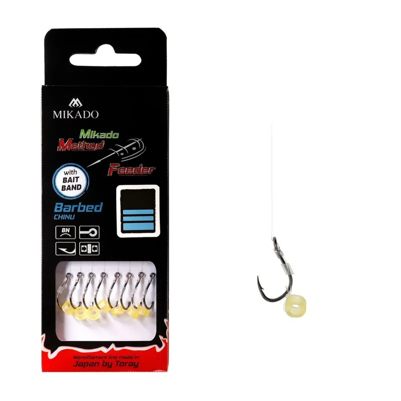 Mikado Method Feeder Rig Barbed With Bait Band 10cm Size 10 - 0.23mm Koop Online
