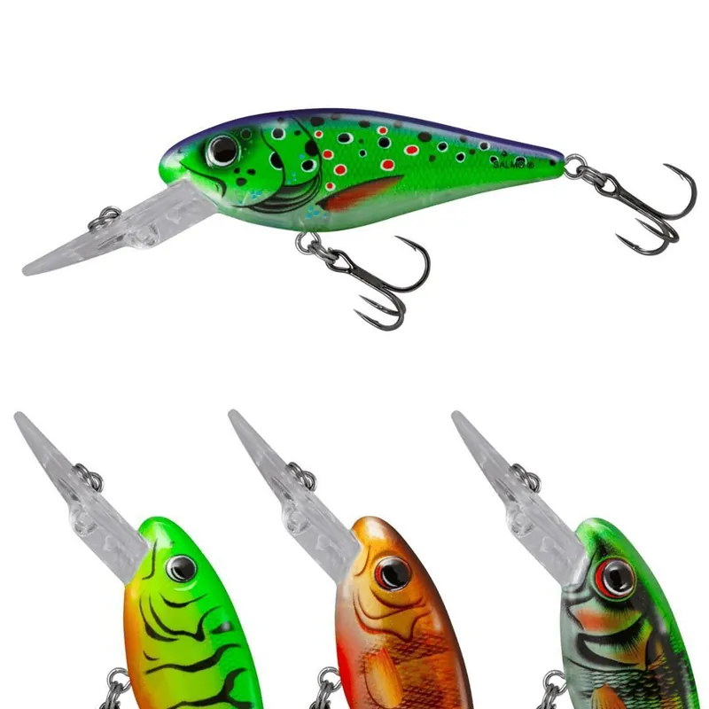 Laatste Versie Salmo Rattlin Executor 5cm SDR Clear Hot Perch