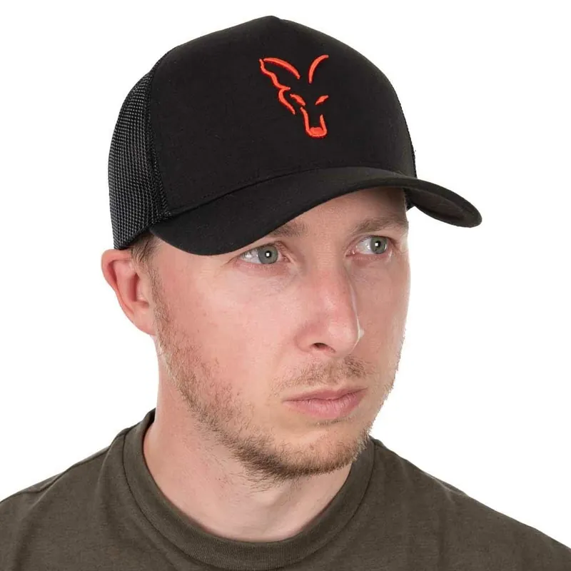 Fox Collection Trucker Cap Black/Orange Direct Verzonden