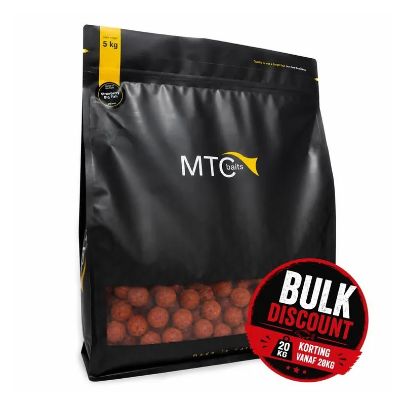 Op = Op MTC Baits Strawberry Big Fish 20kg Bulkdeal 16mm