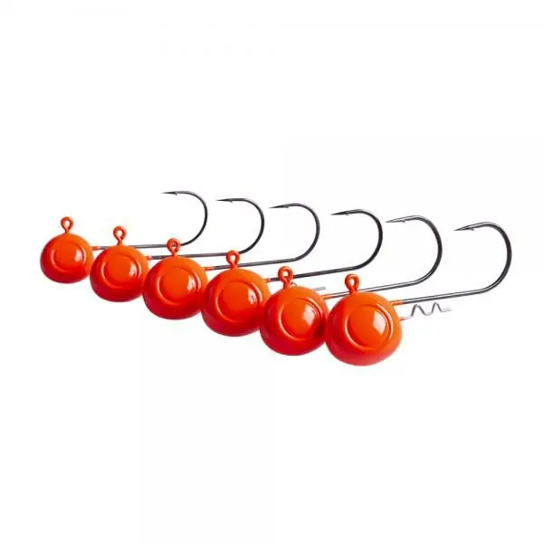 Veilige Betaling Savage Gear Rattlin Jig Heads Japan Red UV 8/0 50g