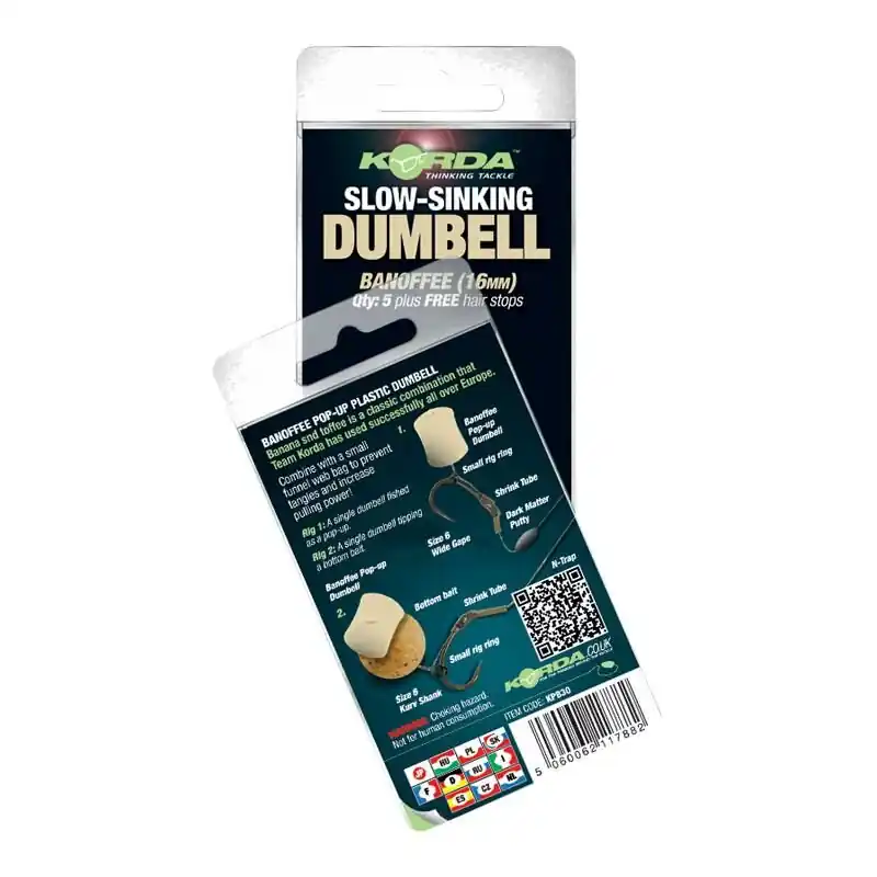 Korda Slow Sink Dumbell Banoffee White Banoffee 12mm Speciale Aanbieding