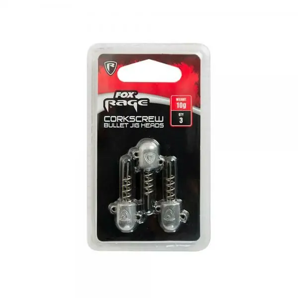 Fox Rage Corkscrew Bullet Jig Head 3pcs 10g Direct Verzonden