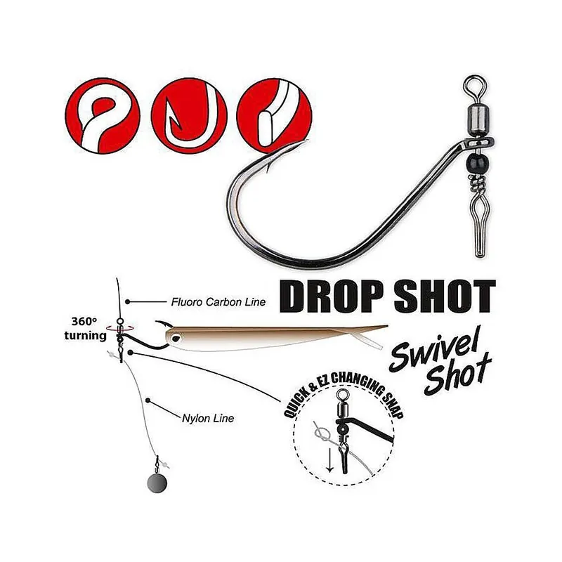Gamakatsu Drop Shot Swivel Shot Size 1/0 / 3st Koopje