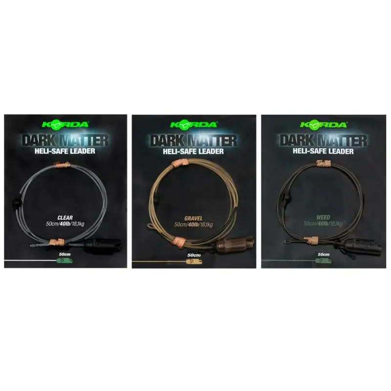 Bestseller Korda Dark Matter Leader Heli Safe 40lb 50cm Weed